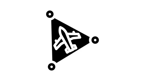 The bermuda triangle unsolved mystery glyph icon animation Stock Footage 326738811