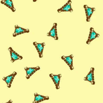 The bermuda triangle unsolved mystery isometric icon seamless pattern Illustrazione stock