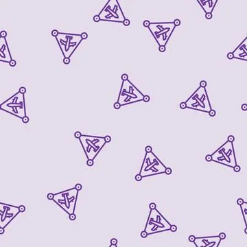 The bermuda triangle unsolved mystery line vector seamless pattern Stock Illustration