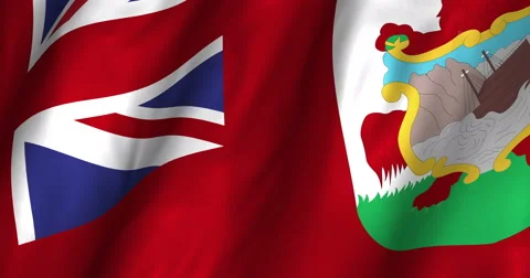 Bermuda Waving Flag-4K Stock Footage 47891597