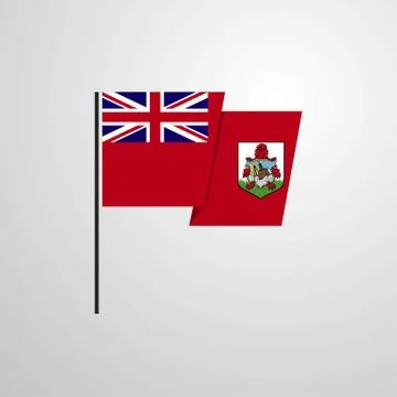 Bermuda waving Flag design vector background Illustrazione stock
