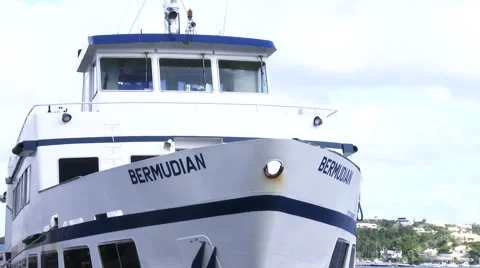Bermudian ferry docked in Hamilton, Bermuda Stock Footage 67572927