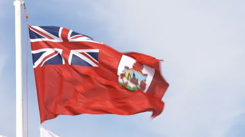 Bermudian flag waving Stock Footage 60367513