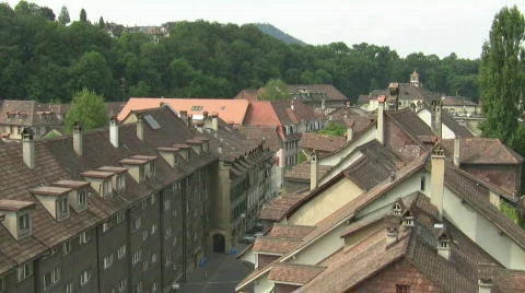 Bern rooftops Stock Footage 709916