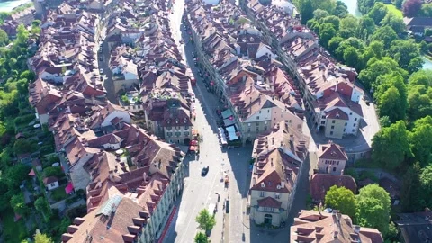 Bern Street view Drone Flyback Stock Footage 327184720