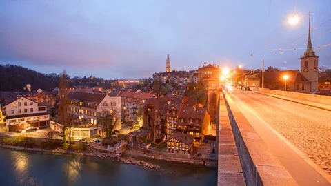 Bern Switzerland Time Lapse Video stock 127703499