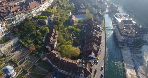 Berner Matte, Aare river, Bear Park Stockbeeldmateriaal 89904489