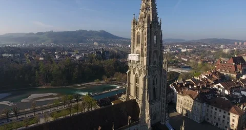 Berner Munster, Church, Tower Stockbeeldmateriaal 89906014