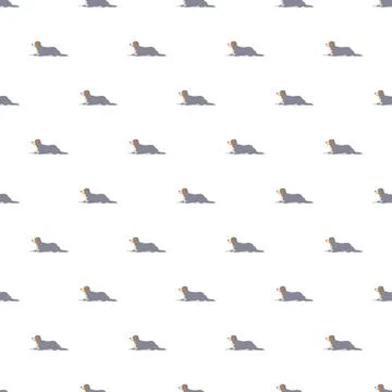 Bernese mountain dog flat icon seamless pattern Stock Illustration