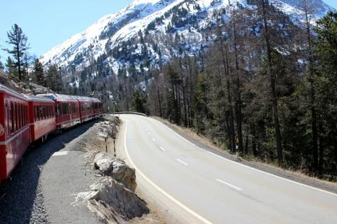 Bernina railway Stock Photos