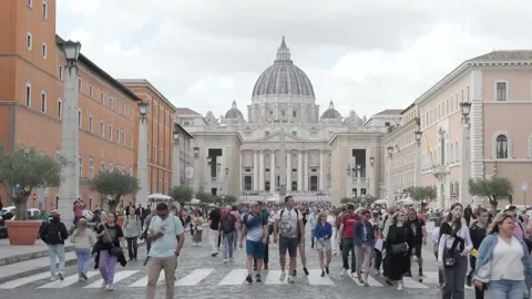 Bernini's baldachin is restored for the first time in 250 years, VATICAN CITY, V Stock Footage 287351555