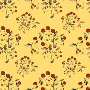 Berries Abstract seamless pattern Stock Illustration
