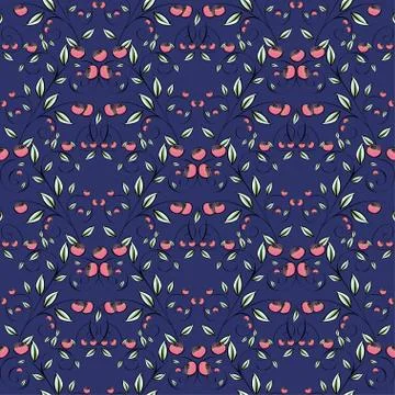 Berries Abstract seamless pattern Stock Illustration