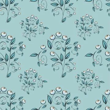 Berries Abstract seamless pattern Stock Illustration