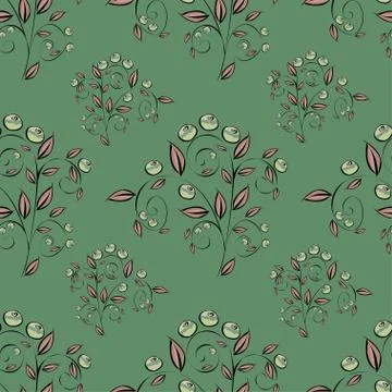 Berries Abstract seamless pattern. Stock Illustration