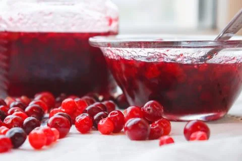 Berries and jam Stock Photos
