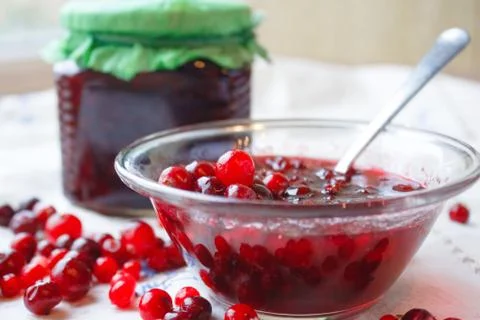 Berries and jam Stock Photos
