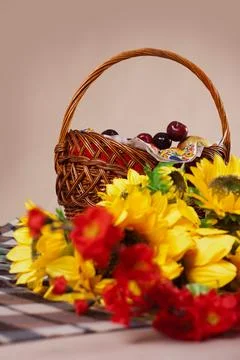 Berries in the basket Stock Photos