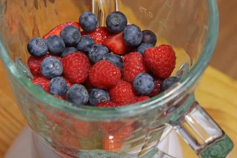 Berries in a Blender Stock Photos
