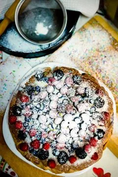 Berries cake Stock Photos