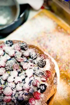 Berries cake Stock Photos