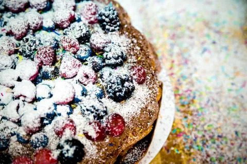 Berries cake Stock Photos