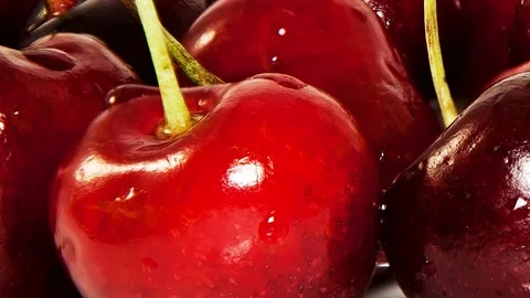 Berries cherries with water drops Video stock 74954117