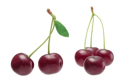Berries cherries on a white background isolate close-up Stock Photos