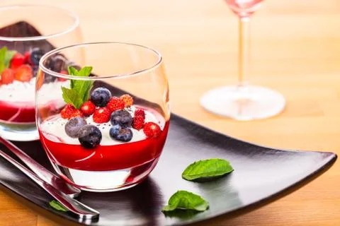 Berries Dessert Stock Photos