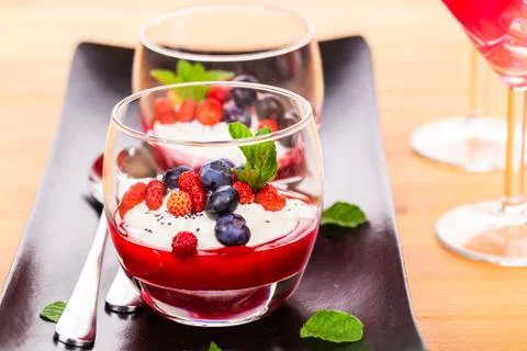 Berries Dessert Stock Photos