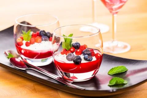 Berries Dessert Stock Photos
