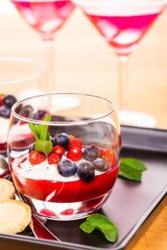 Berries Dessert Stock Photos