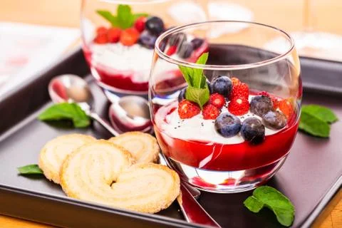 Berries Dessert Stock Photos