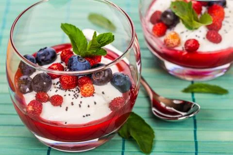 Berries Dessert Stock Photos