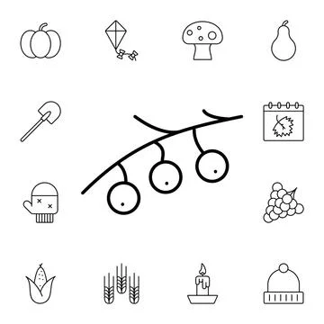 Berries flat vector icon in autumn pack 스톡 일러스트