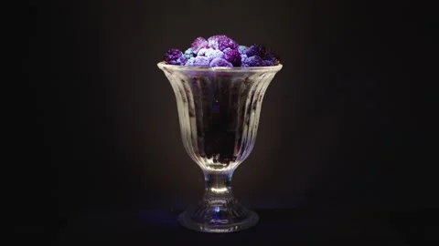 Berries in a glass Stock Footage 130798533