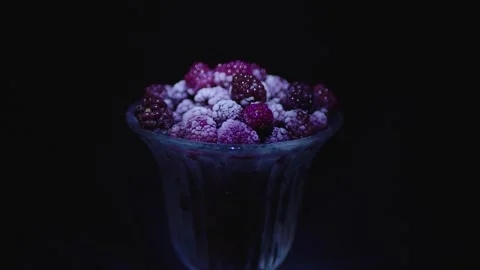 Berries in a glass Stock Footage 130798629