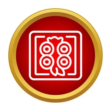 Berries icon in red circle gold frame Stock Illustration