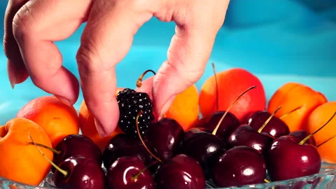 Berries on a plate Stock Footage 92665662