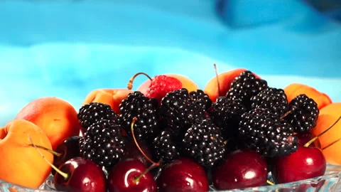 Berries on a plate Stock Footage 92666032