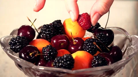 Berries on a plate Stock Footage 92672214