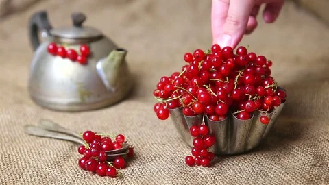 Berries in sackcloth Stock Footage 81179462