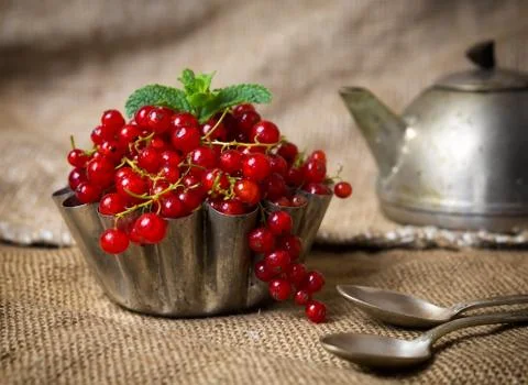Berries in sackcloth Stock Photos