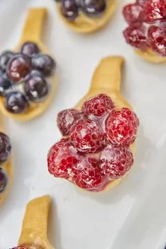 Berries Snacks on Dough Bed Foto stock