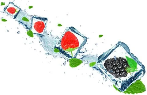 Berries splash Stock Photos