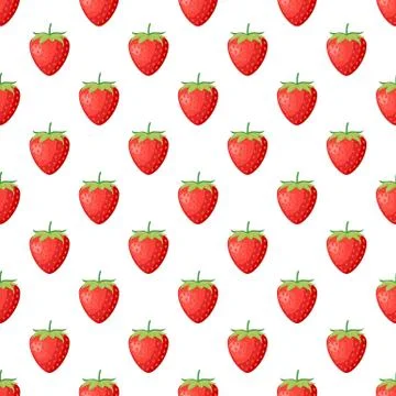 Berries strawberry with leaves seamless pattern Stock-Illustration