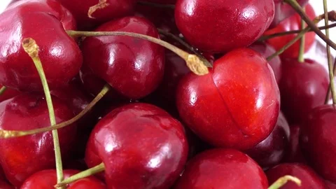 Berries of sweet cherry Stock Footage
