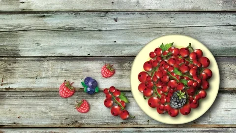 Berries on the table Stock Footage 135223686