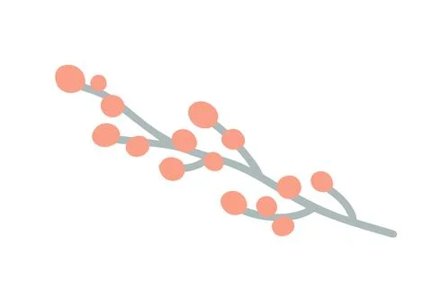 Berries vector illustration. Hand drawn cute autumn red fruit branch. Isolate Illustrazione stock