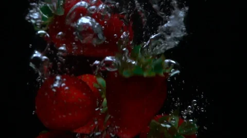 Berries in vessel with liquid Stock Footage 93809251